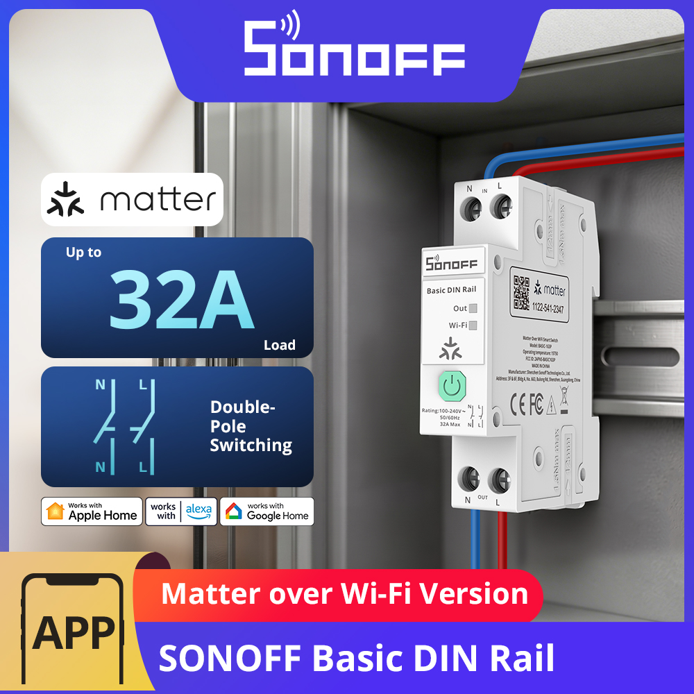 Sonoff Basic Switch - SONOFF BASIC-1GSP Interruptor de Trilho DIN