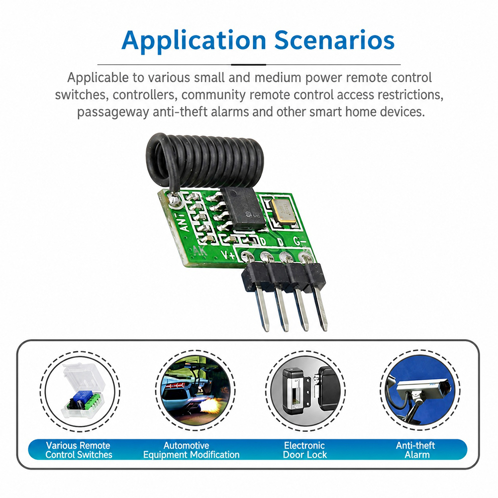 433Mhz Receiver Module - Módulo Receptor RF Superheteródino 315MHz/433MHz 3.3V-5.5V