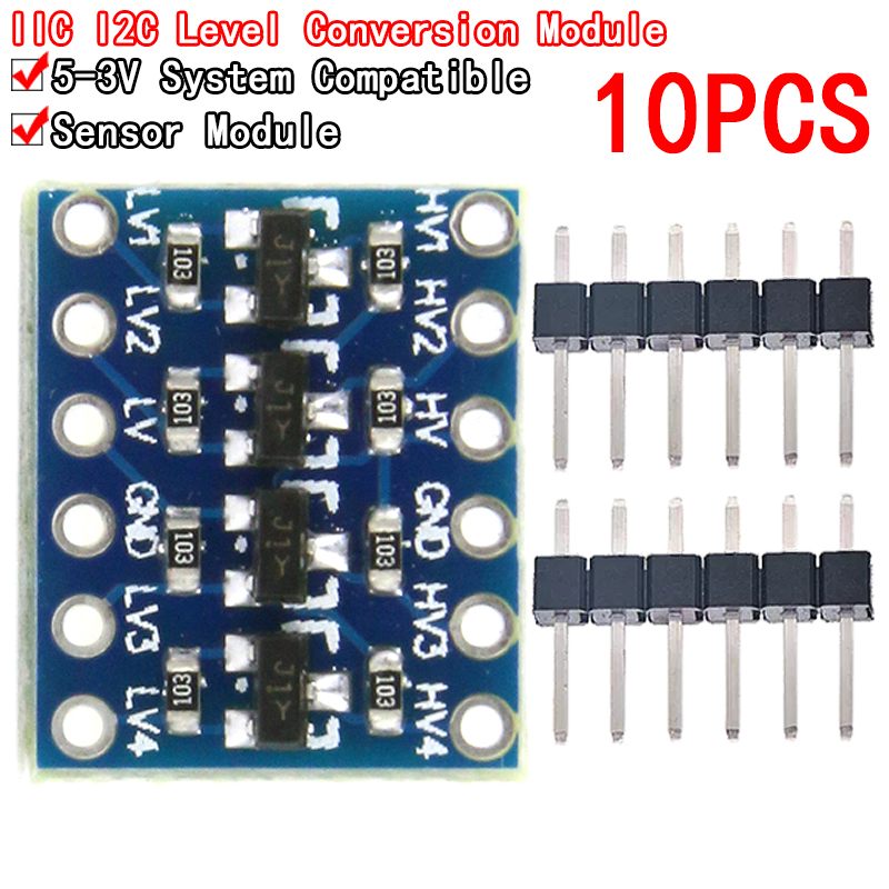 Level Shifter 3.3V - 10pcs 4 canais IIC I2C Conversor