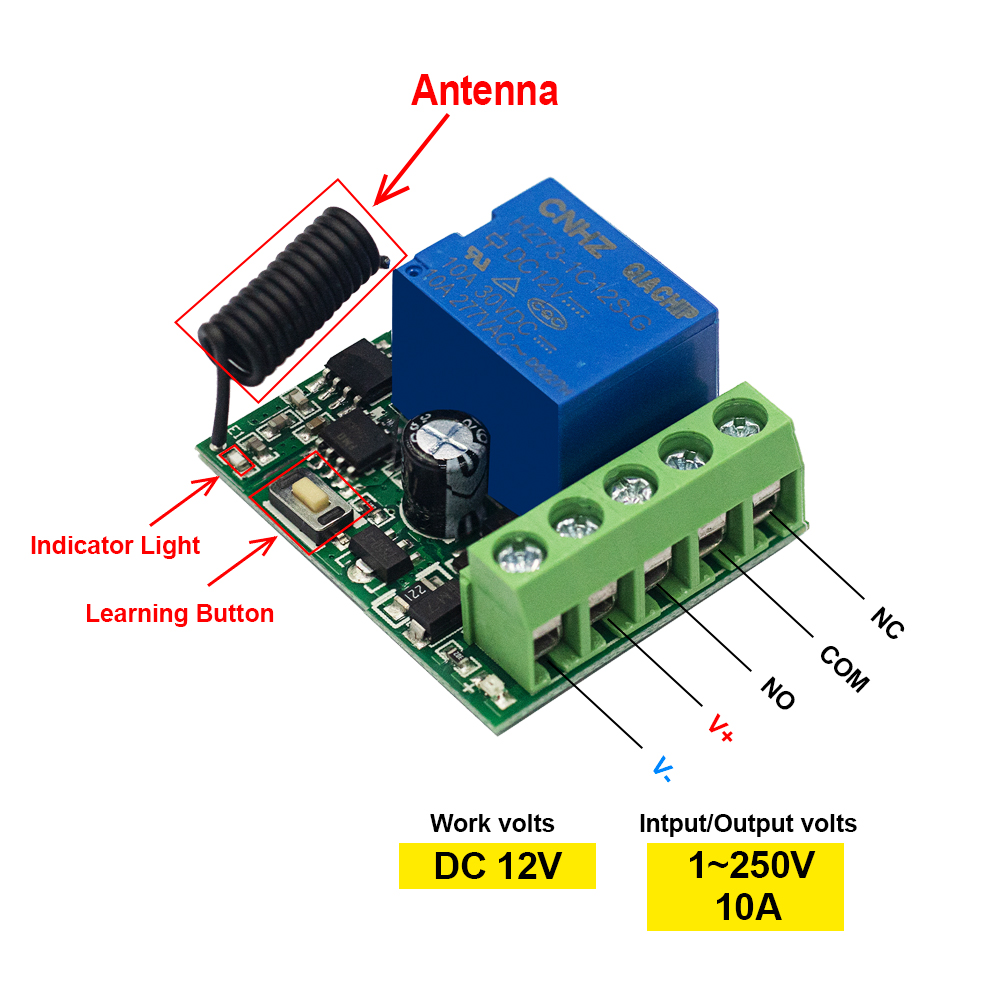 Qiachip 433mhz dc 12v interrup - 433Mhz Receiver Module avaliação e preço