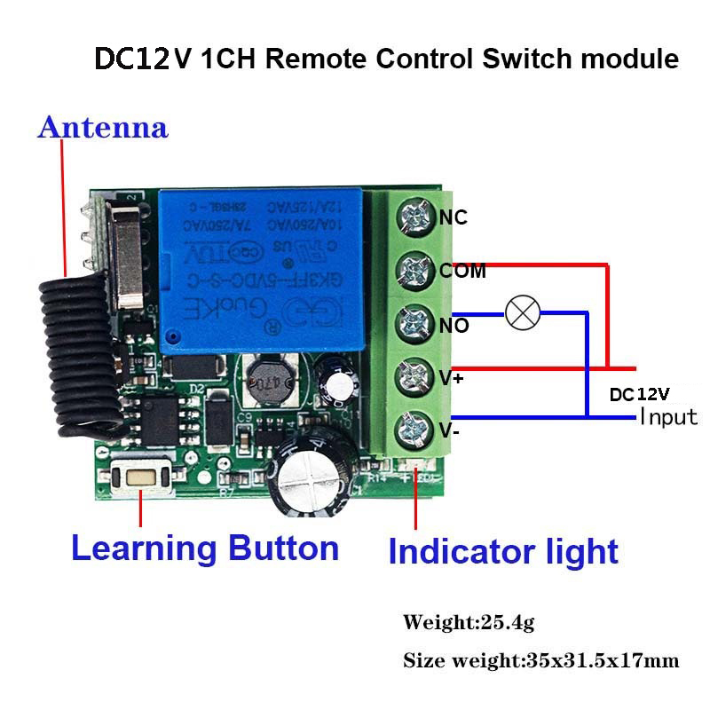 Módulo Receptor de Relé 10A DC - 433Mhz Receiver Module avaliação e preço