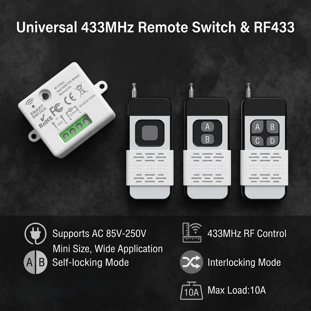 Interruptor de Controle Remoto - 433Mhz Receiver Module avaliação e preço